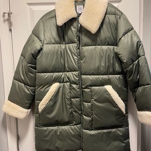 BRAND NEW w/TAGS OLIVE GREEN GAP PUFFER COAT